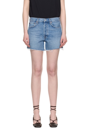 AGOLDE Blue Parker Long Denim Shorts