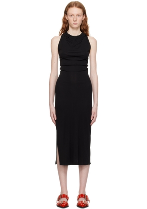 Helmut Lang Black Twisted Maxi Dress