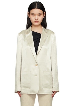 Helmut Lang Off-White Crinkled Blazer
