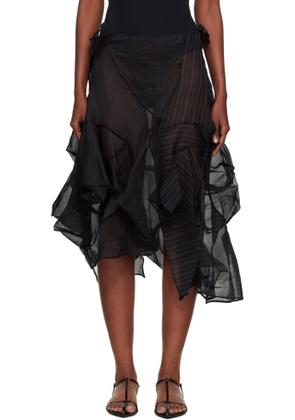 YOHJI YAMAMOTO Black Darts 3D Midi Skirt