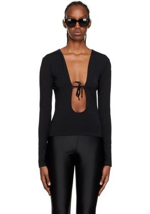 Han Kjobenhavn Black Self-Tie Long Sleeve T-Shirt