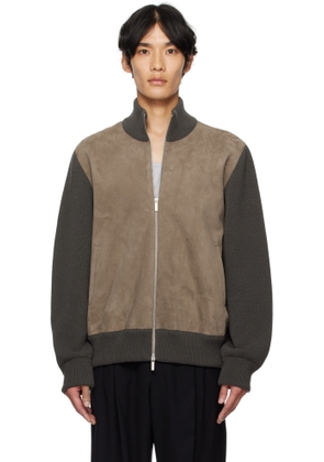 Ferragamo Brown Leather Insert Jacket