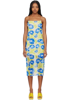 GANNI Green & Blue Printed Midi Dress