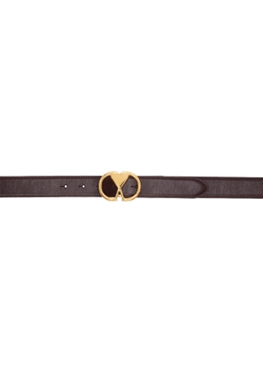 AMI Paris Burgundy Leather Ami de Coeur Belt