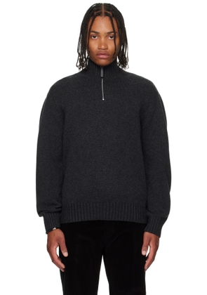 Ferragamo Gray High Neck Cashmere Turtleneck