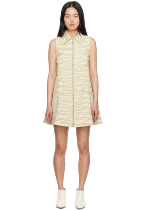 GANNI Beige Printed Denim Minidress