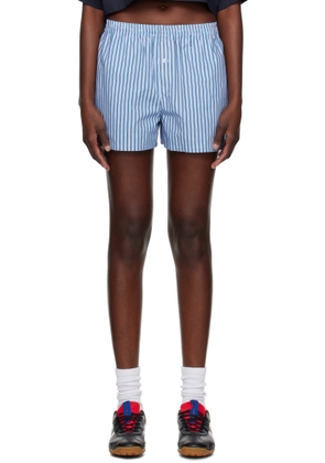 We11done Blue Stripe Classic Shorts
