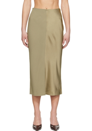 AMI Paris Taupe Straight Midi Skirt