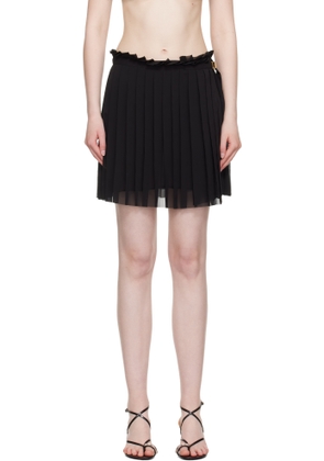 AMI Paris Black Pleated Miniskirt