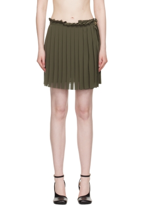 AMI Paris Khaki Pleated Miniskirt
