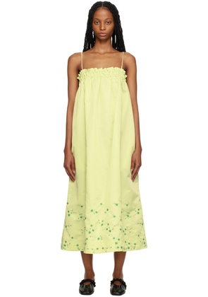 GANNI SSENSE Exclusive Green Midi Dress