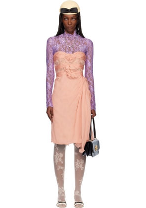 Valentino Pink Crepponne Chiffon Midi Dress