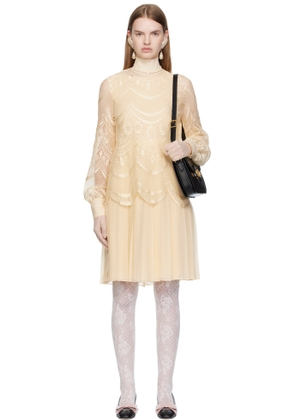 Valentino Beige Layered Midi Dress