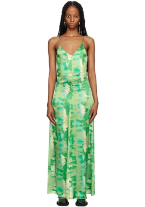 GANNI SSENSE Exclusive Green Maxi Dress