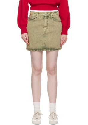 AMI Paris Khaki Cotton Denim Miniskirt