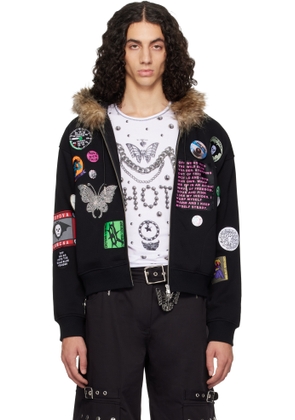 Chopova Lowena Black Fuz Zip Hoodie