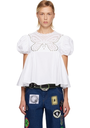 Chopova Lowena White Willa Hand Crochet Blouse