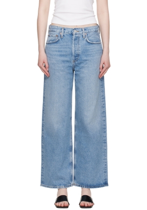 AGOLDE Blue Low Slung Baggy Jeans