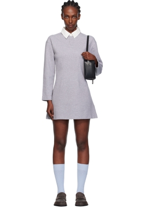 JW Anderson Gray Long Sleeve Polo Midi Dress