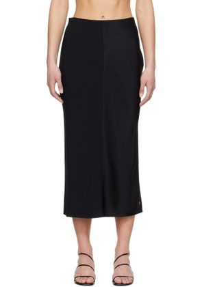AMI Paris Black Straight Midi Skirt