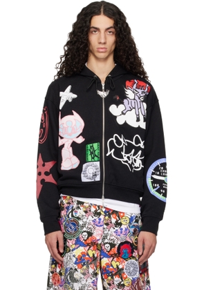 Chopova Lowena Black Flying High Zip Hoodie