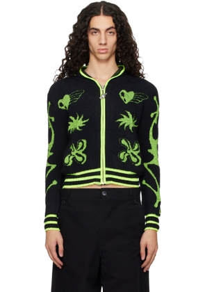 Chopova Lowena Black Neon Cartoon Hoodie