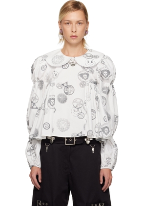 Chopova Lowena White Willa Stamped Blouse