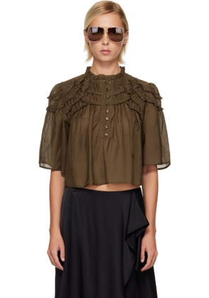 Isabel Marant Etoile Khaki Carmen Blouse