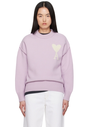 AMI Paris Purple Wool Ami de Coeur Sweater