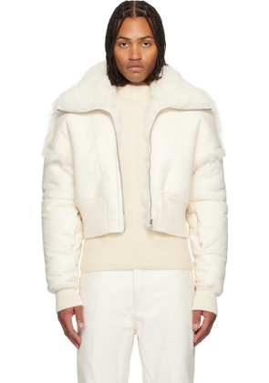 Rick Owens Off-White Concordians Dracucollar Shearling Jacket