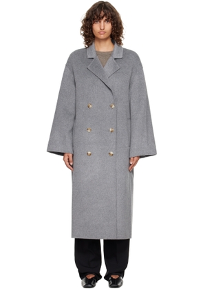 Loulou de Saison Gray Borneo LDS Wool Drap Coat