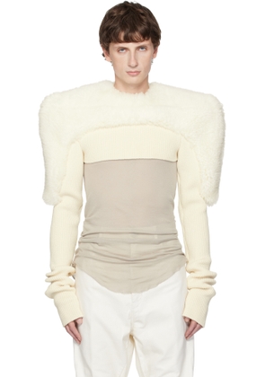 Rick Owens Off-White Concordians Tight Pullover Shearling Jacket