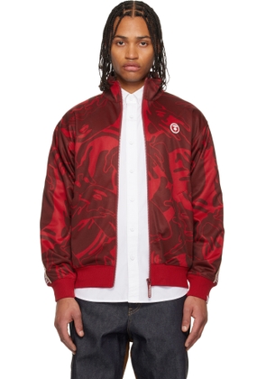 AAPE by A Bathing Ape Red 'AAPENOW' Moonface Camo Zip-Up Track Jacket