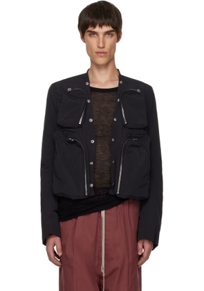 Rick Owens Black Cargo Bomber Jacket