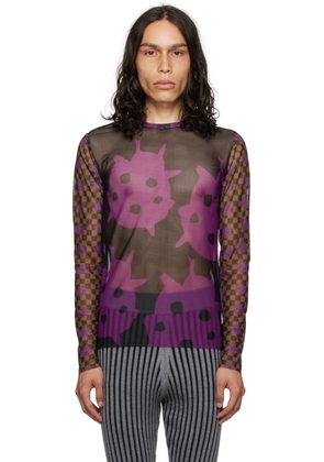 ANDREJ GRONAU SSENSE Exclusive Purple & Black Long Sleeve T-Shirt