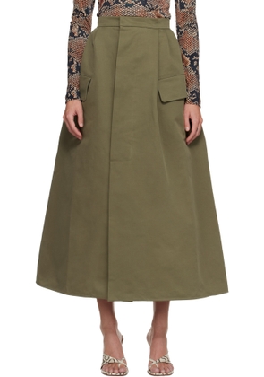 Duran Lantink Khaki Uniform Double Waisted Midi Skirt
