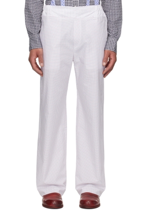 Edward Cuming White Patchwork Elasticized Trousers