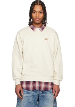 AAPE by A Bathing Ape Beige 'AAPENOW' Moonface Crew Neck Sweatshirt