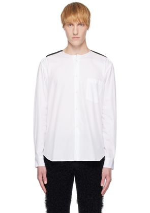 Comme des Garçons Homme Plus White & Black Broad & Tulle Cotton Cloth Collarless Shirt
