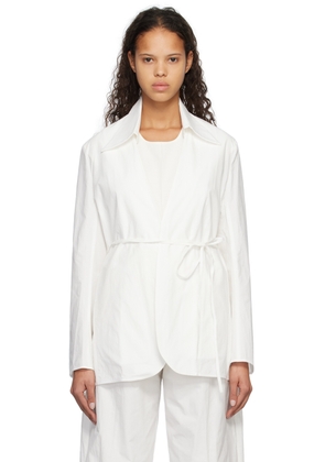Subtle Le Nguyen White Collarless Jacket