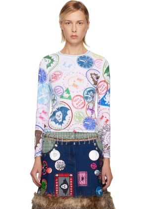 Chopova Lowena White Stamp It Fitted Jersey T-shirt