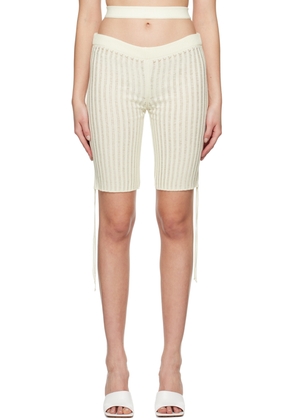 ANDREĀDAMO Off-White Floating Rib Shorts