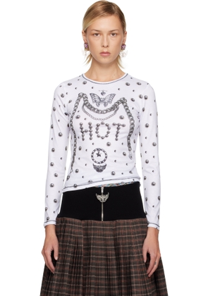 Chopova Lowena White 'HOT' Fitted Jersey T-shirt