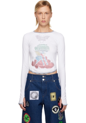 Chopova Lowena White Crystal Cloud Fitted Jersey T-shirt