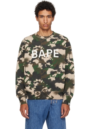 BAPE Green Map Camo Crewneck Sweatshirt