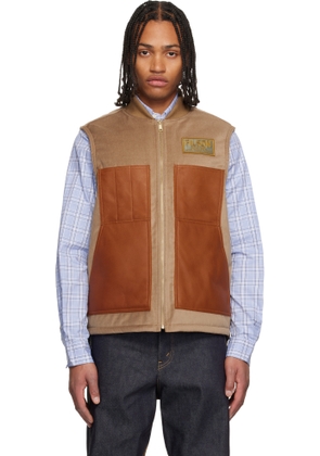 Junya Watanabe Beige & Green Filson Edition Faux-Suede Vest