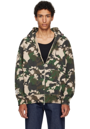 BAPE Green Map Camo Shark Full Zip Hoodie