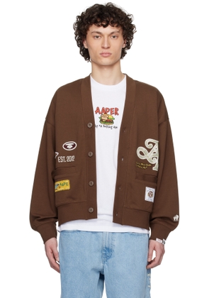 AAPE by A Bathing Ape Brown Main Cardigan