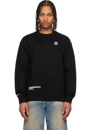 AAPE by A Bathing Ape Black 'AAPENOW' Moonface Logo Sweatshirt