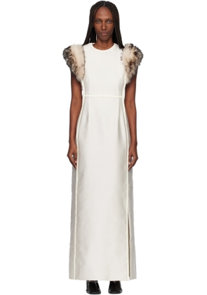 Jil Sander Off-White Silk Poly Duchesse Maxi Dress